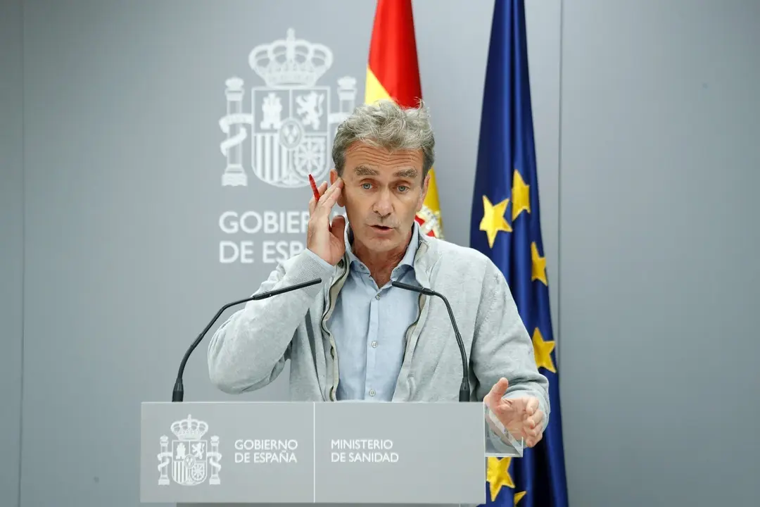 El director del Centro de Coordinaci&oacute;n de Alertas y Emergencias Sanitarias, Fernando Sim&oacute;n, informa en rueda de prensa de la evoluci&oacute;n de la COVID-19 en la Sede del Ministerio de Sanidad, en Madrid (Espa&ntilde;a), a 3 de septiembre de 2020.
