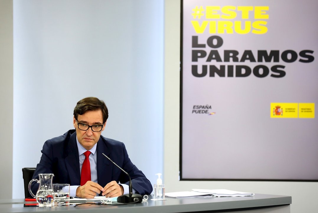 El ministro de Sanidad, Salvador Illa, comparece en rueda de prensa posterior al Consejo de Ministros en Moncloa, Madrid (España), a 22 de septiembre de 2020.