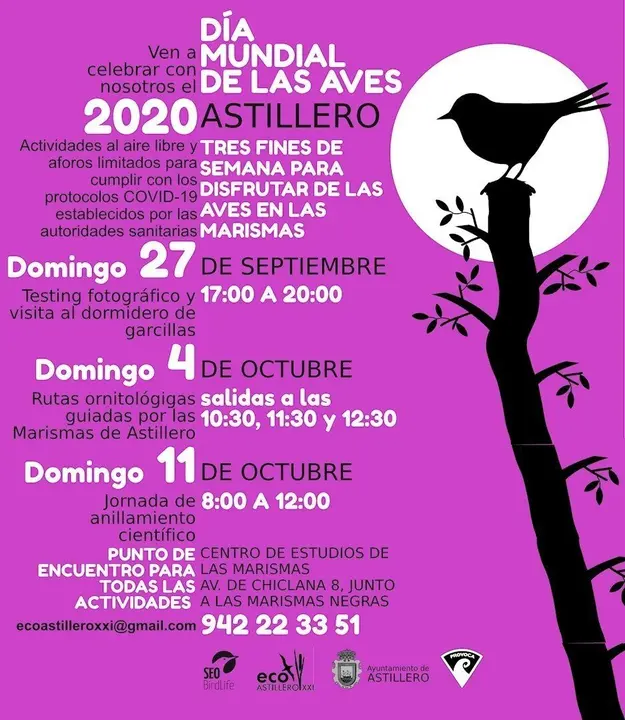 Cartel de actividades por el D&iacute;a Mundial de las Aves