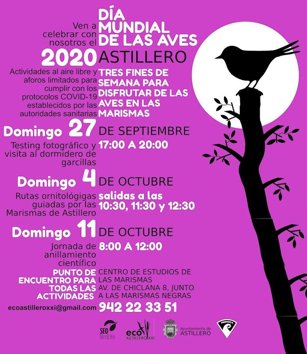 Cartel de actividades por el Día Mundial de las Aves