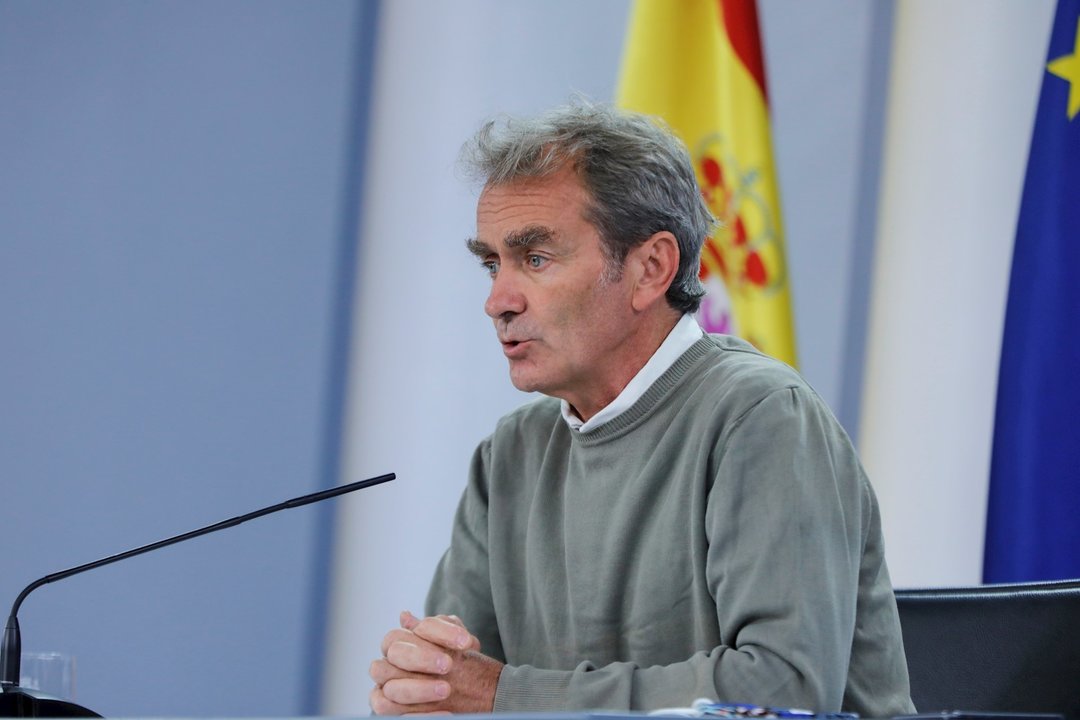 el director del Centro de Coordinación de Alertas y Emergencias Sanitarias -CCAES- Fernando Simón, comparece en rueda de prensa telemática en Moncloa, para informar de la evolución de la COVID-19, en Madrid (España), a 28 de septiembre de 2020.