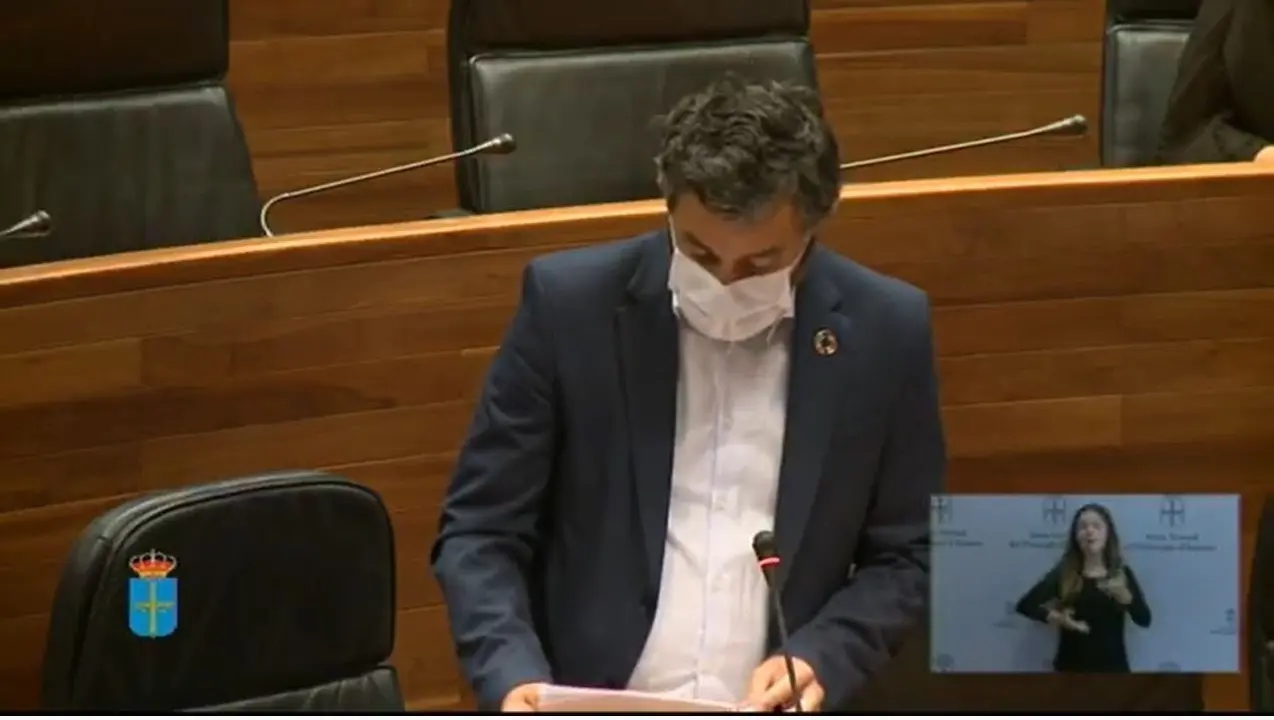 El consejero de Medio Rural y Cohesi&oacute;n Territorial, Alejandro Calvo, en la Junta General.