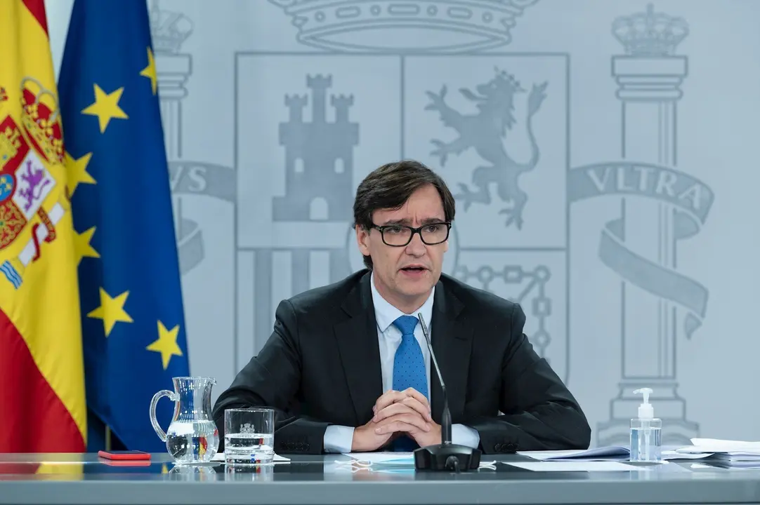 El ministro de Sanidad, Salvador Illa, ofrece una rueda de prensa telem&aacute;tica tras la reuni&oacute;n del Consejo Interterritorial del Sistema Nacional de Salud (CISNS), en Moncloa, Madrid (Espa&ntilde;a) a 30 de septiembre de 2020. En su comparecencia, ha anunciado que 