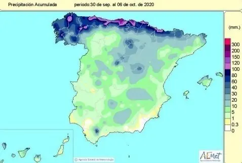 El a&ntilde;o hidrol&oacute;gico, que comenz&oacute; el pasado 1 de octubre de 2020, se ha iniciado con un 38% m&aacute;s de lluvias que lo normal