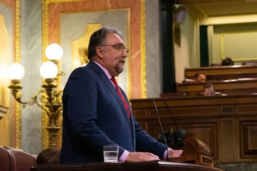 El diputado de Foro Asturias, Isido Mart&iacute;nez Oblanca, interviene en el Pleno del Congreso