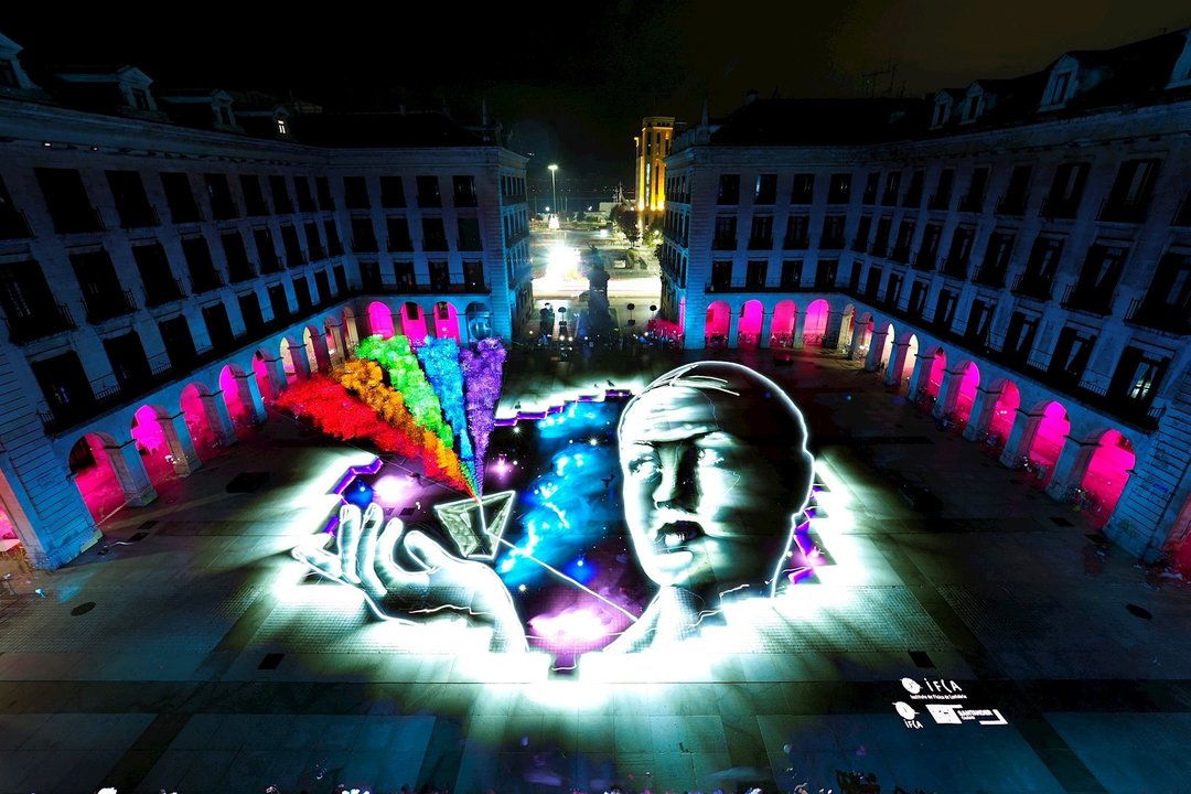 Imagen lograda en el evento 'Santander es luz' con la técnica del 'lightpainting'