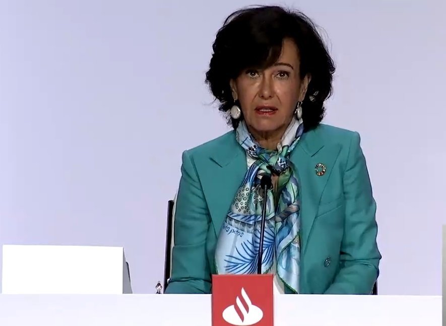 La presidenta de Banco Santander, Ana Patricia Botín, en la junta de accionistas celebrada en octubre de 2020.