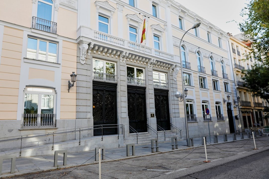 Fachada del edificio del Consejo General del Poder Judicial (CGPJ), en Madrid.