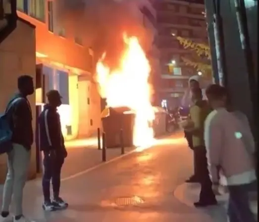 Captura de v&iacute;deo difundido por redes sociales de los disturbios en Santander