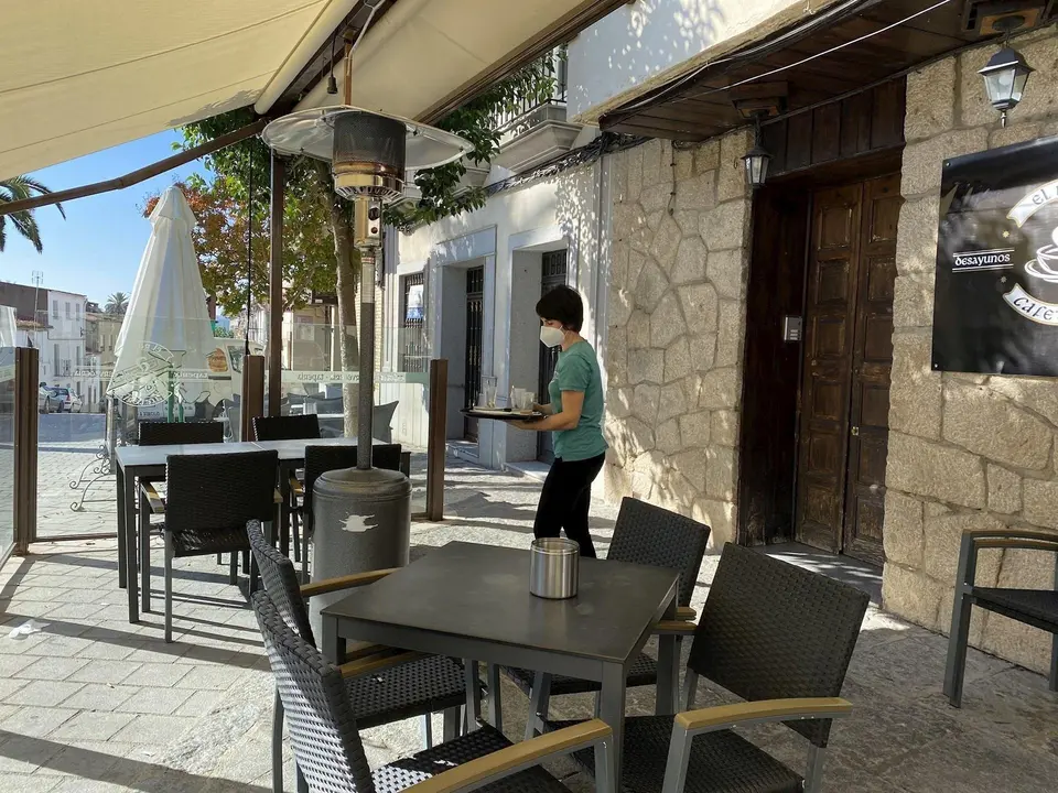 Terraza de un bar en Coria