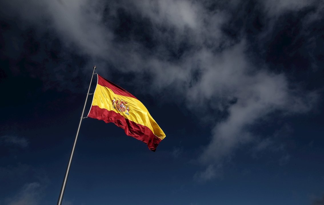 Bandera nacional en Valdebebas, Madrid, (España), a 23 de octubre de 2020. 