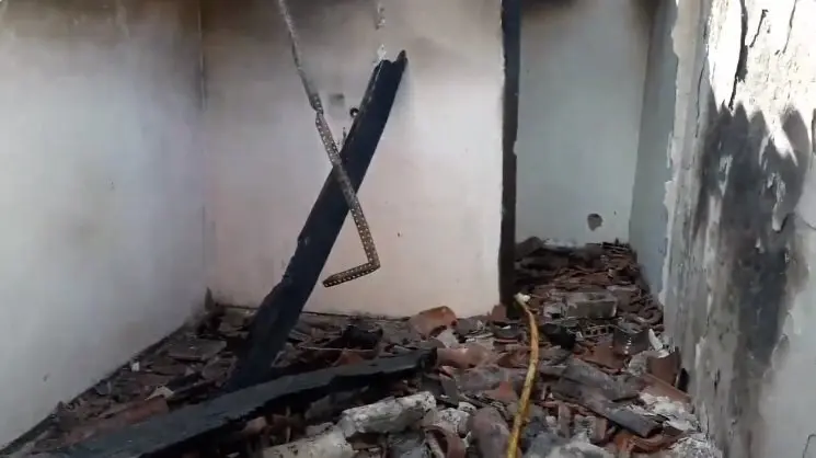 Estado en que ha quedado la casa tras el incendio