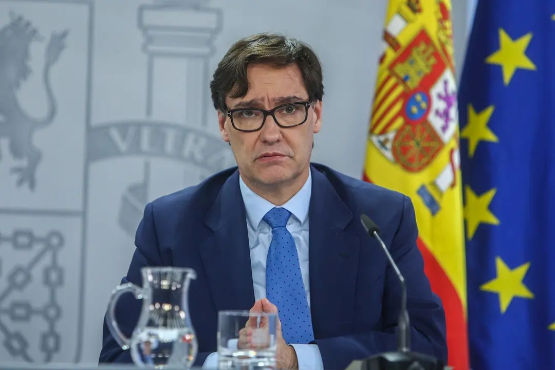 El ministro de Sanidad, Salvador Illa; interviene durante una rueda de prensa tras la celebraci&oacute;n del Consejo Interterritorial en el Complejo de Moncloa, en Madrid, (Espa&ntilde;a), a 4 de noviembre de 2020.