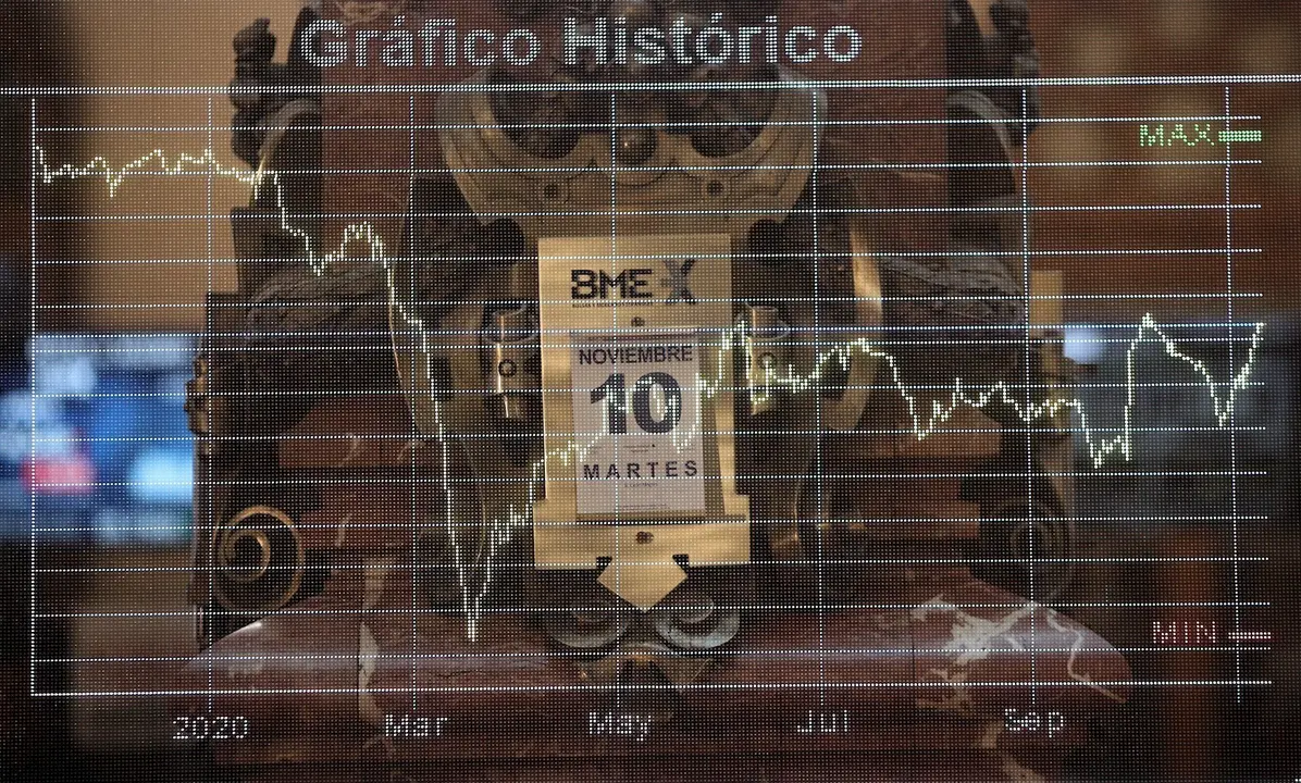 Calendario con la fecha del 10 de noviembre en la bolsa de Madrid (Espa&ntilde;a), a 10 de noviembre de 2020.