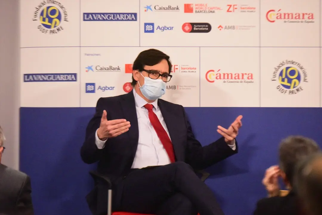 El ministro de Sanidad, Salvador Illa, interviene durante la inauguraci&oacute;n del XXV Encuentro de Econom&iacute;a de S'Agar&oacute;