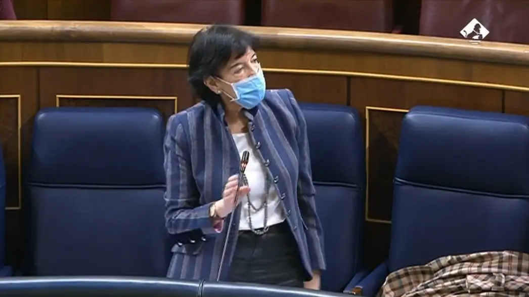 La ministra de Educaci&oacute;n y FP, Isabel Cela&aacute;, en el Pleno del Congreso de este mi&eacute;rcoles 18 de noviembre