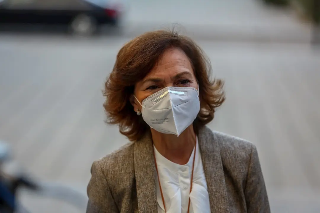 La vicepresidenta primera y ministra de la Presidencia, Relaciones con las Cortes y Memoria Democr&aacute;tica, Carmen Calvo.