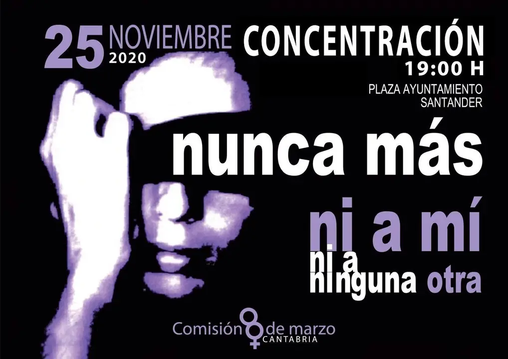 Cartewl de la concentraci&oacute;n en Santander por el D&iacute;a de la Eliminaci&oacute;n de la Violencia contra la Mujer