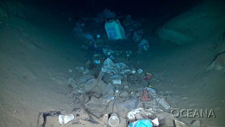 Oceana denuncia que el 99 por ciento del plástico que queda abandonado en el mar termina en el fondo y apenas el 1 por ciento se queda en superficie.