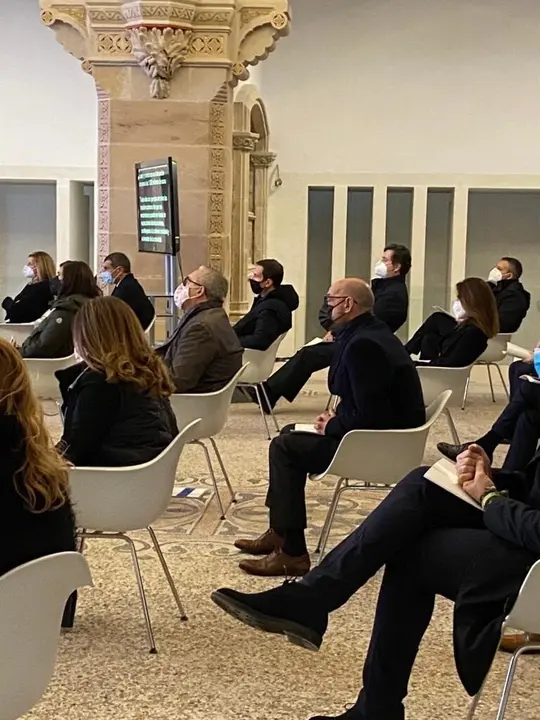 El coordinador de Cs Cantabria, F&eacute;lix &Aacute;lvarez, en el acto de presentaci&oacute;n del plan 'Espa&ntilde;a Puede' por parte de Pedro S&aacute;nchez