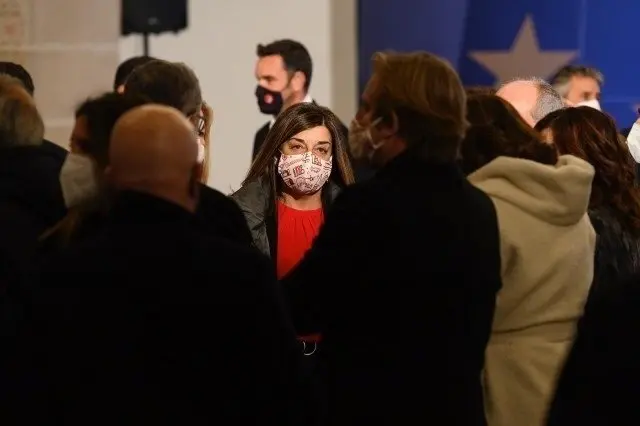 La presidenta del PP de Cantabria, Mar&iacute;a Jos&eacute; S&aacute;enz de Buruaga, en el acto de presentaci&oacute;n del plan 'Espa&ntilde;a Puede' por parte de Pedro S&aacute;nchez