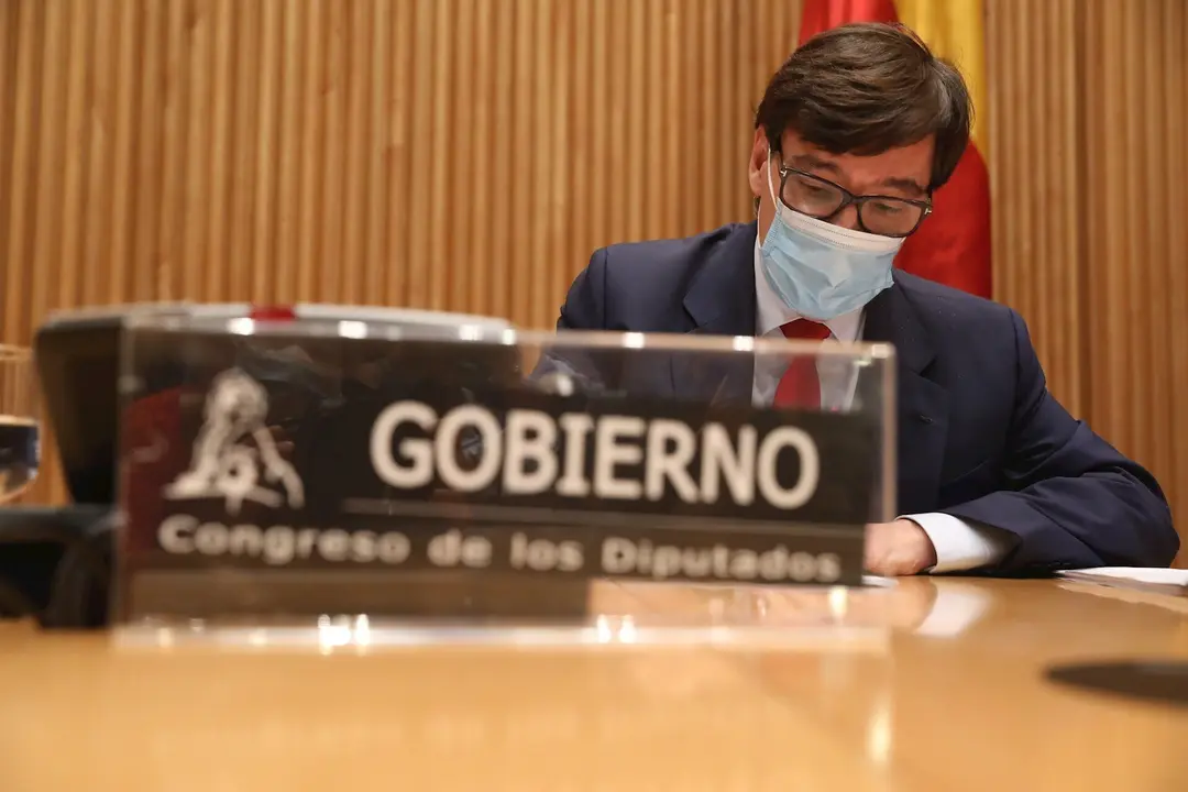 El ministro de Sanidad, Salvador Illa, durante la Comisi&oacute;n de Sanidad y Consumo del Congreso de los Diputados, en Madrid, (Espa&ntilde;a), a 8 de octubre de 2020.