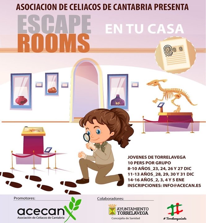 Cartel 'escape room' sobre celiaquía