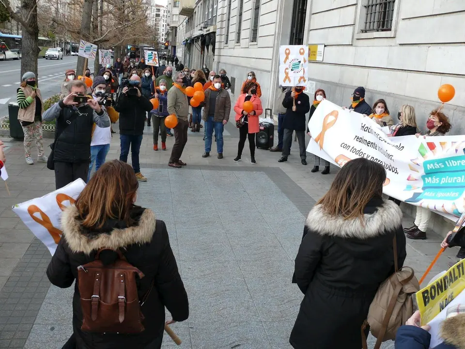 La plataforma M&aacute;s Plurales se concentra frente a la Delegaci&oacute;n del Gobierno