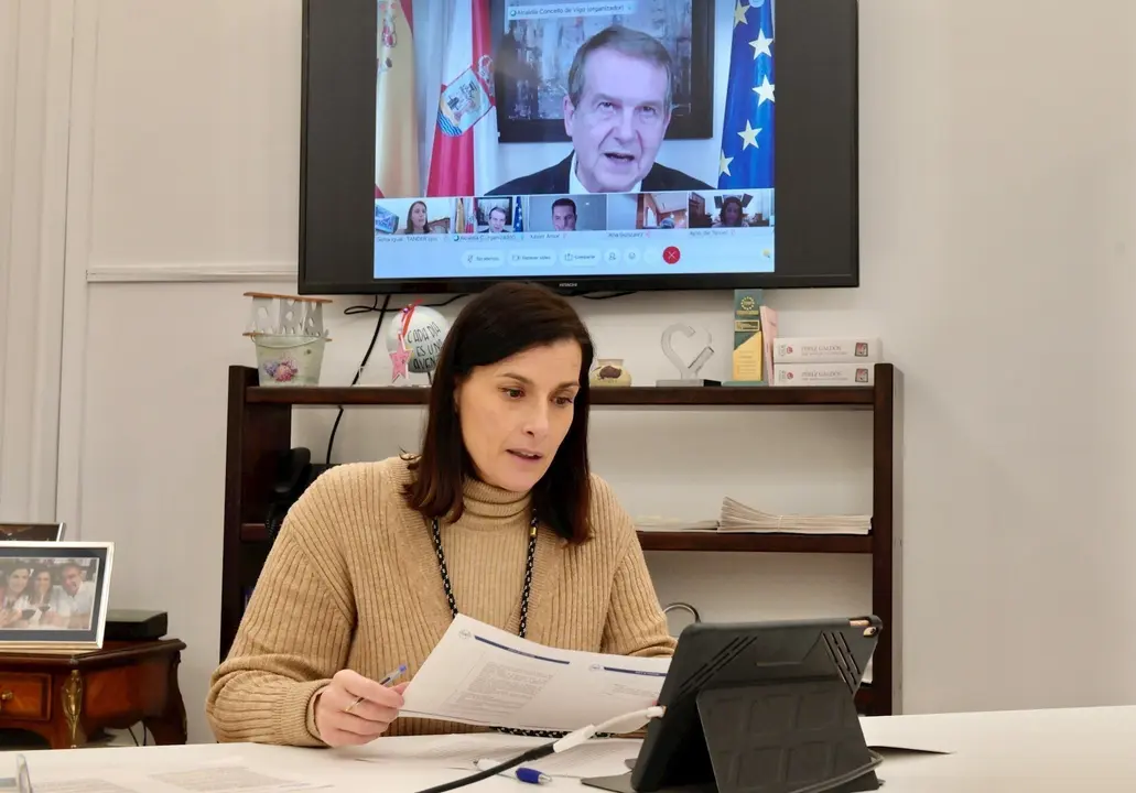 La alcaldesa, Gema Igual, en la videoconferencia