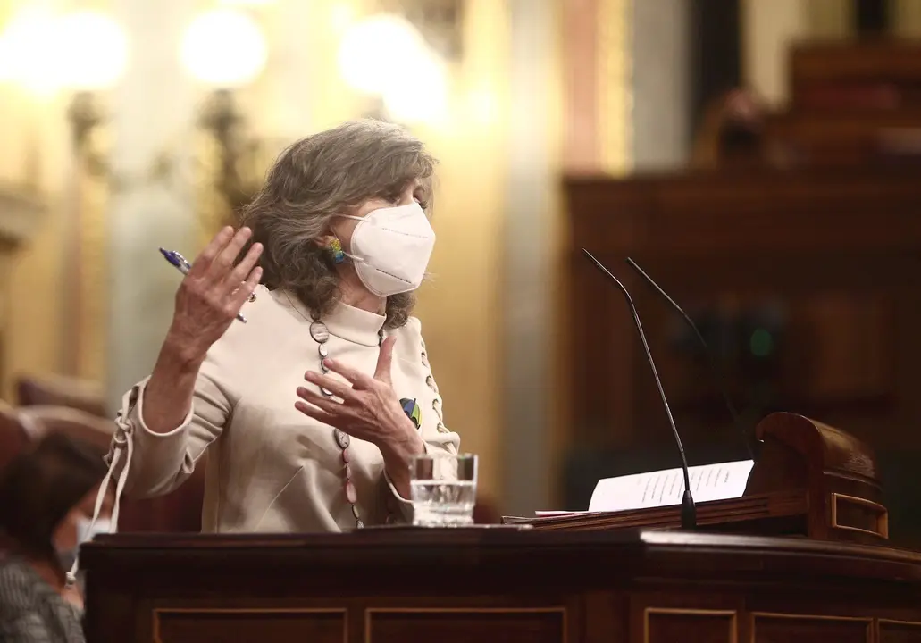 La exministra de Sanidad, Consumo y Bienestar Social Mar&iacute;a Luisa Carcedo , interviene en el debate de la Ley que regula la eutanasia