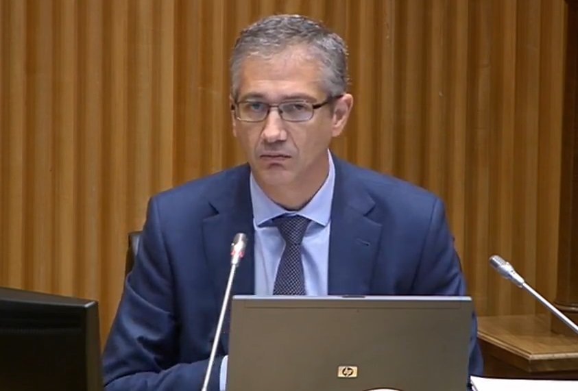 El gobernador del Banco de España, Pablo Hernández de Cos, comparece ante la Comisión de Asuntos Económicos y Transformación Digital para presentar el Informe Anual del Banco de España.
