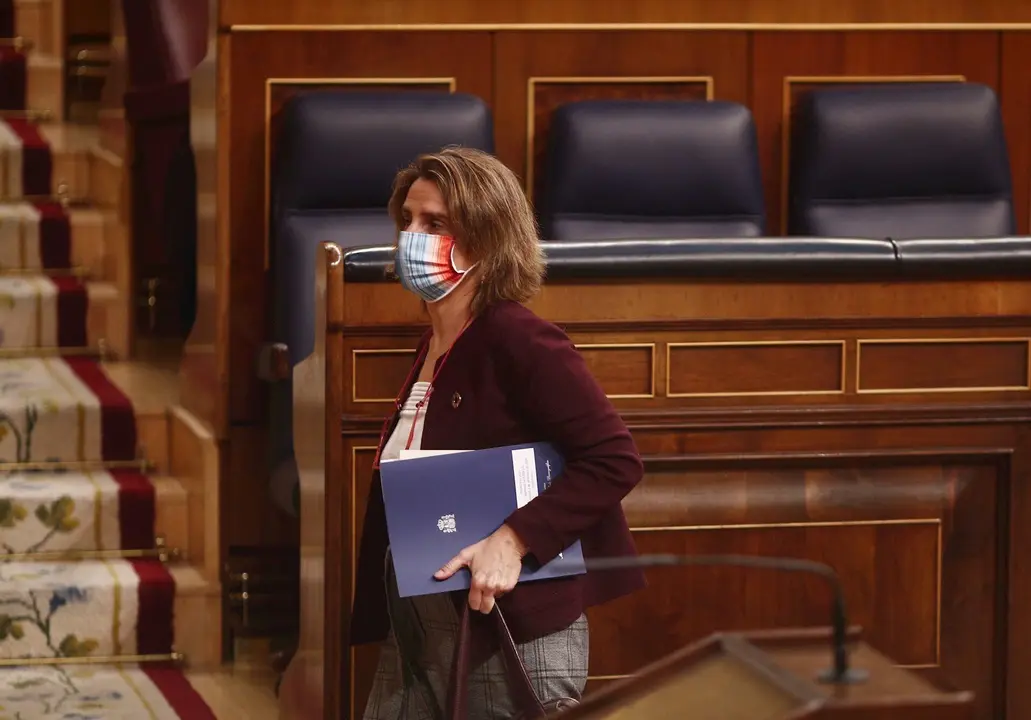 La vicepresidenta cuarta y ministra para la Transici&oacute;n Ecol&oacute;gica, Teresa Ribera, en el Congreso