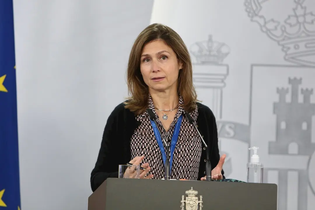 La directora de la Agencia Espa&ntilde;ola de Medicamentos y Productos Sanitarios, Mar&iacute;a Jes&uacute;s Lamas, ofrece una rueda de prensa para informar sobre la evoluci&oacute;n de la pandemia de coronavirus, en el Complejo de Moncloa,  Madrid (Espa&ntilde;a), a 23 de noviembre.