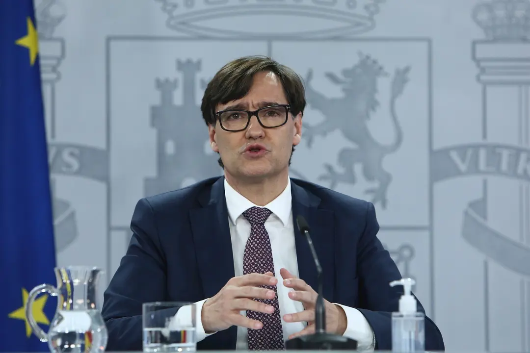 El ministro de Sanidad, Salvador Illa, ofrece una rueda de prensa posterior al Consejo Interterritorial del Sistema Nacional de Salud, en Moncloa, Madrid (Espa&ntilde;a), a 23 de diciembre de 2020.