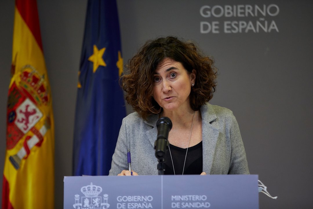 La directora adjunta del Centro de Coordinación de Alertas y Emergencias Sanitarias (CCAES), María José Sierra, ofrece una rueda de prensa para informar de la evolución de la COVID-19 en el Ministerio de Sanidad, en Madrid (España) a 7 de enero de 2020.