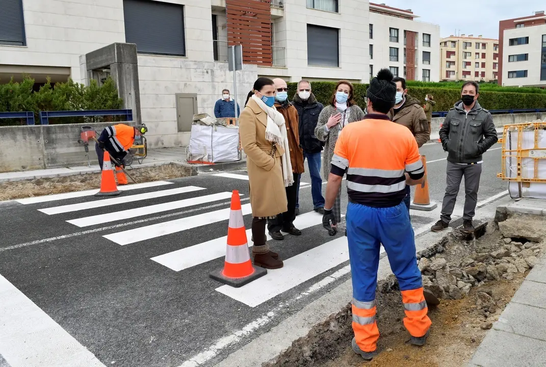 Obras en una calzada de Santander