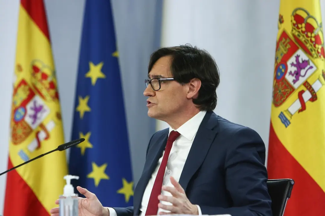 El ministro de Sanidad, Salvador Illa, comparece en rueda de prensa, tras la reuni&oacute;n del Consejo Interterritorial del Sistema Nacional de Salud, en Moncloa, Madrid (Espa&ntilde;a), a 13 de enero de 2021.