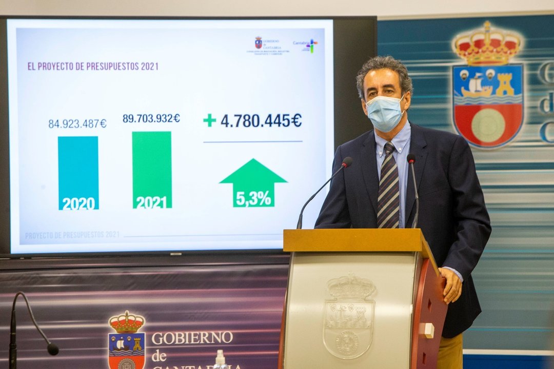 El consejero de Industria, Francisco Martín, en la presentación del presupuesto de su departamento