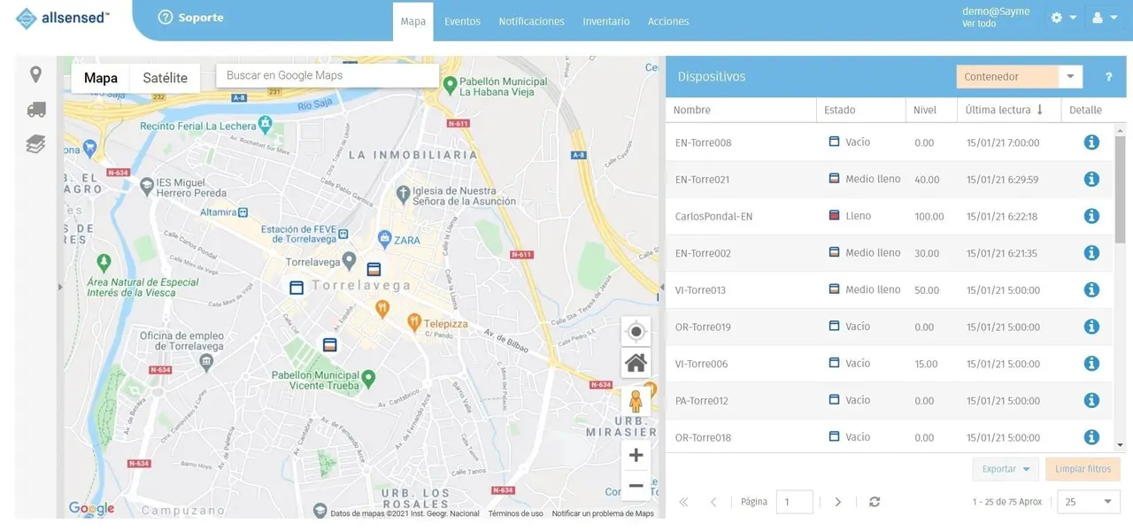 Prueba de sensorizaci&oacute;n de contenedores de residuos en Torrelavega