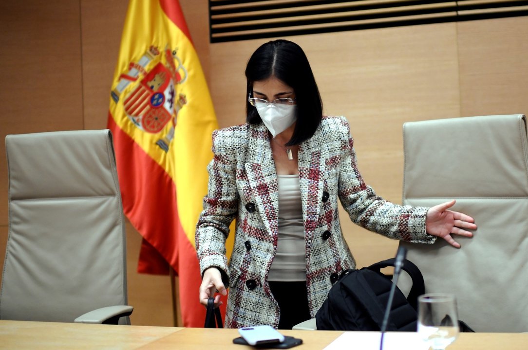 La ministra de Sanidad, Carolina Darias, a su llegada a una comparecencia en la Comisión de Sanidad y Consumo, en Madrid, (España), a 29 de enero de 2021.