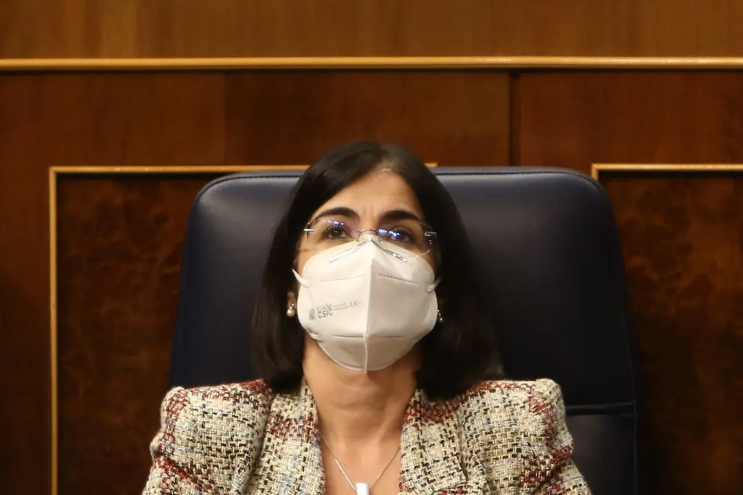 La ministra de Pol&iacute;tica Territorial y Funci&oacute;n P&uacute;blica, Carolina Darias, durante una sesi&oacute;n de control al Gobierno, en Madrid (Espa&ntilde;a), a 16 de diciembre de 2020.