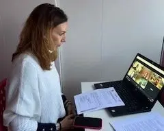 La directora general de Turismo, Marta Barca, durante la reuni&oacute;n