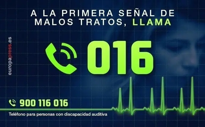 Tel&eacute;fono de asistencia 016 para atender situaciones de violencia de g&eacute;nero