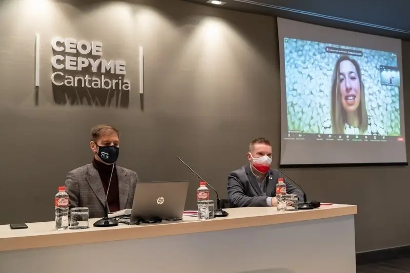 9:30.- CEOE-CEPYME, calle 3 de noviembre, Santander. La consejera de Econom&iacute;a y Hacienda, Mar&iacute;a S&aacute;nchez, participa en las Jornadas &ldquo;C&oacute;mo poner los datos a trabajar para tu empresa&rdquo;. &copy; Gonzalo Rogina 9 de febrero de 2021