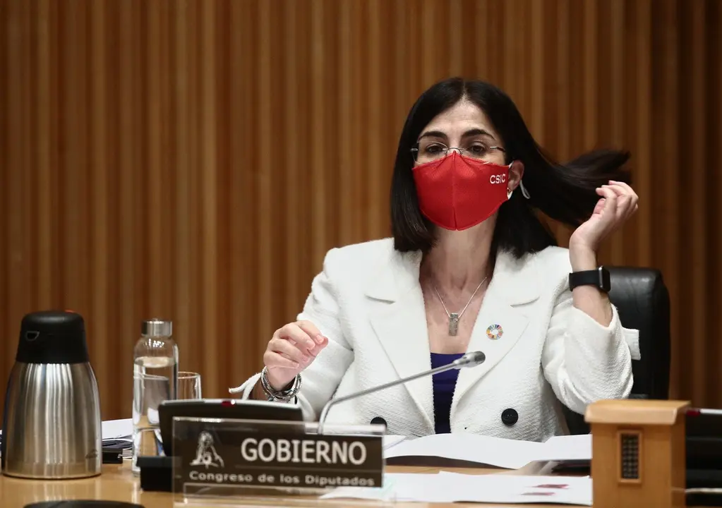 La ministra de Sanidad, Carolina Darias, durante una Comisi&oacute;n de Sanidad y Consumo celebrada en la sala Ernest Lluch del Congreso de los Diputados, Madrid, (Espa&ntilde;a), a 18 de febrero de 2021. Darias utilizar&aacute; la convocatoria para informar sobre la situaci&oacute;