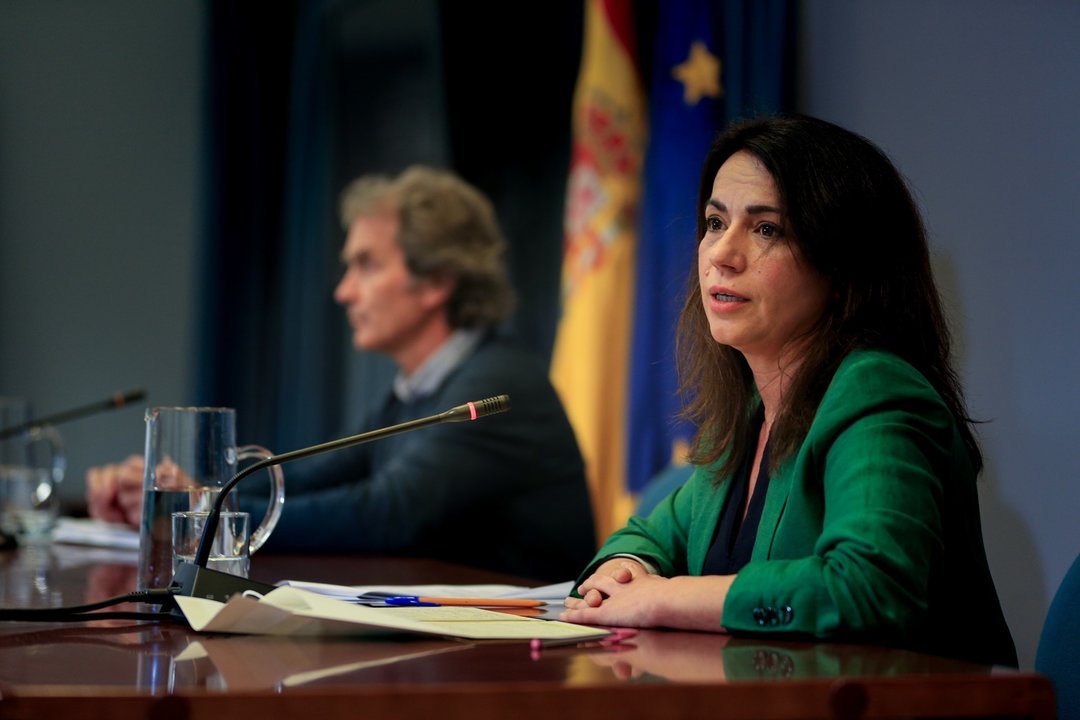La secretaria de Estado de Sanidad, Silvia Calzón durante una rueda de prensa convocada ante los medios de comunicación en el Ministerio de Sanidad para informar sobre la evolución del coronavirus, en Madrid, (España), a 11 de febrero de 2021.