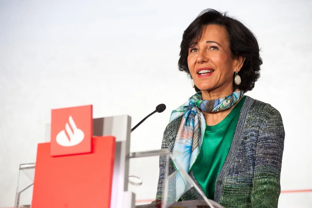 La presidenta de Banco Santander, Ana Bot&iacute;n, en la presentaci&oacute;n de resultados de 2020.