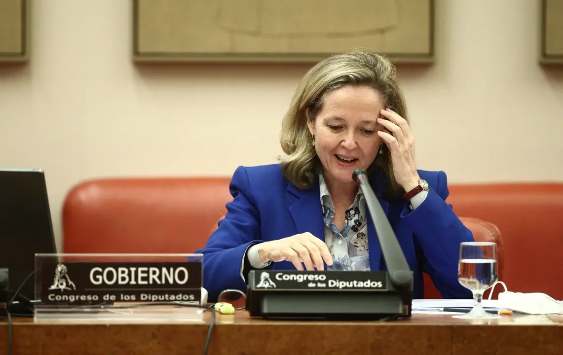 La Vicepresidenta Tercera del Gobierno y Ministra de Asuntos Econ&oacute;micos y Transformaci&oacute;n Digital, Nadia Calvi&ntilde;o, comparece en la Comisi&oacute;n Mixta para la Uni&oacute;n Europea celebrada en el Congreso 