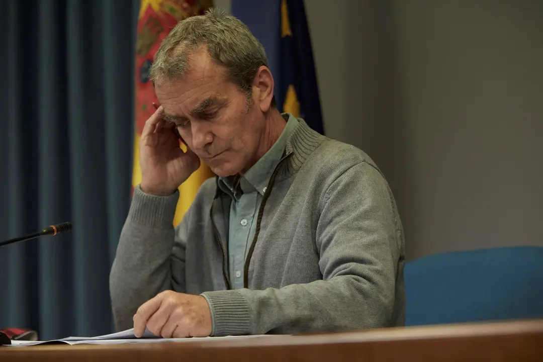 El director del Centro de Coordinaci&oacute;n de Alertas y Emergencias Sanitarias (CCAES), Fernando Sim&oacute;n, durante una rueda de prensa para informar sobre el seguimiento de la pandemia por COVID-19, en Madrid (Espa&ntilde;a), a 25 de febrero de 2021.