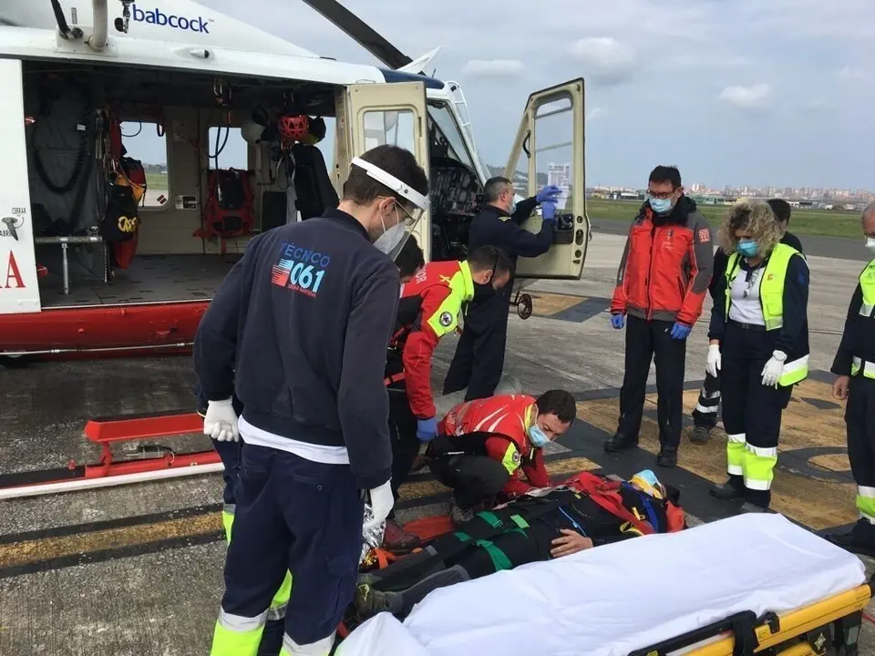 Rescate de un ciclista accidentado